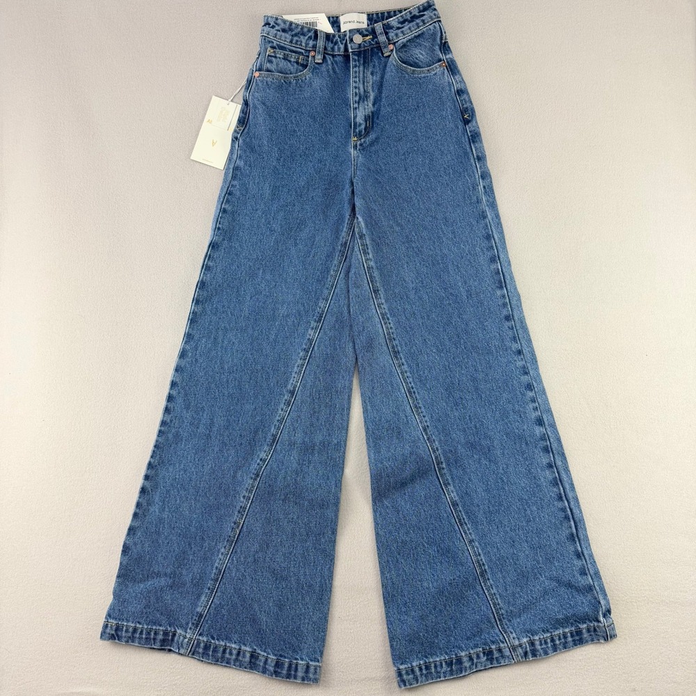 Abrand 94 High & Super Wide Jeans Women 24 Blue Denim High Rise Wide Leg NWT